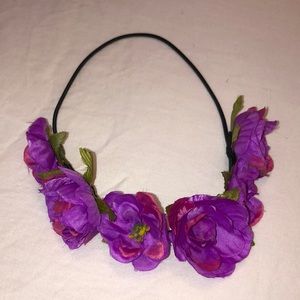 Floral elastic headband